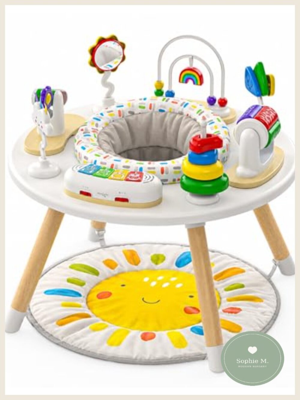 4-in-1 Baby Activity Center Montessori 8 Toys Tummy Time Exersaucer Toddler